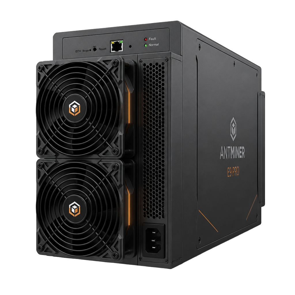 Render ASIC minera s dvojicou ventilátorov
